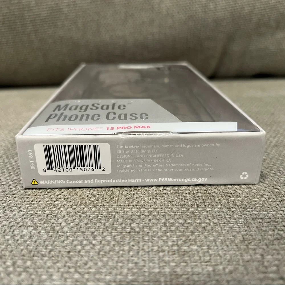NIB bebe Butterfly Design Clear/Silver iPhone 15 Pro Max MagSafe Compatible Case